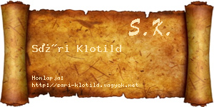 Sári Klotild névjegykártya